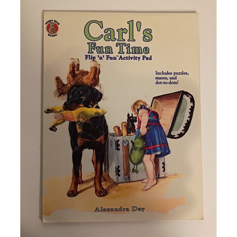 Vintage 1992 CARL'S GOOD TIME Flip "N' Fun Activity Pad Alexandra Day‎ Book 1997